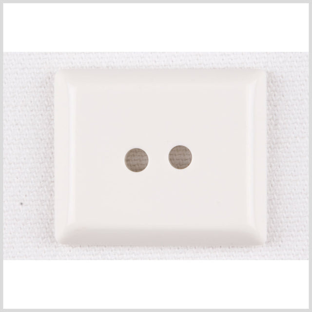 White Beveled 2-Hole Plastic Button - 58L/37mm