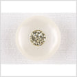 Ivory/Silver Plastic Button - 28L/18mm