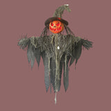 Pumpkin Hanging Scarecrow Rustic Ragged Clothes Halloween Decoration