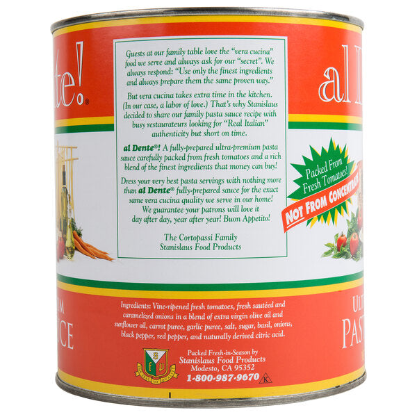 Stanislaus #10 Can Al Dente Ultra-Premium Pasta Sauce - 6/Case