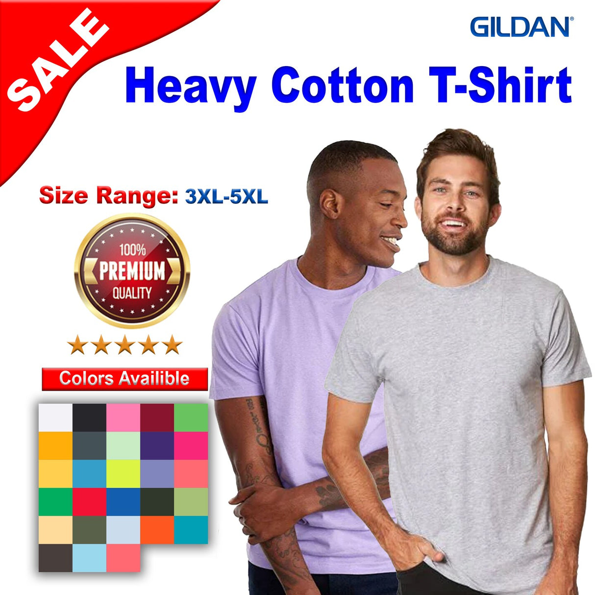 Gildan® Heavy Cotton Crewneck Short Sleeve T-Shirt