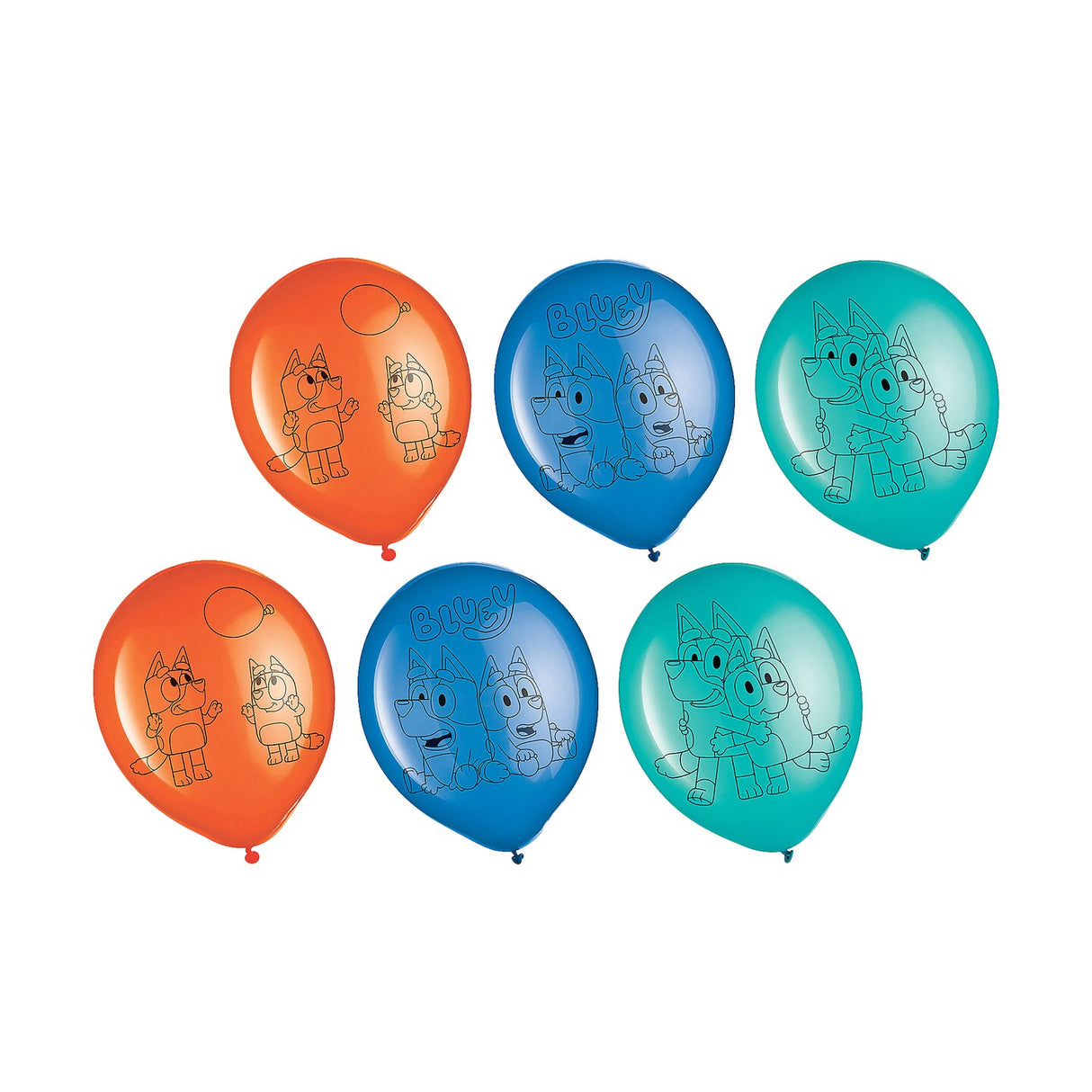 Bluey 12" Party Latex Balloons - 6 Pc.