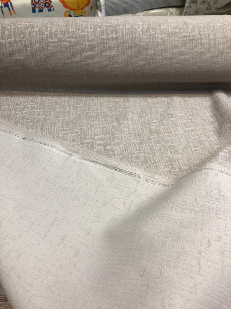 Puma Oyster Chenille Fabric - Oyster Upholstery, 58" Width (1 Yard)