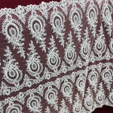 Corded Bridal Lace Fabric 100% Polyester Net Mesh 48" Wide