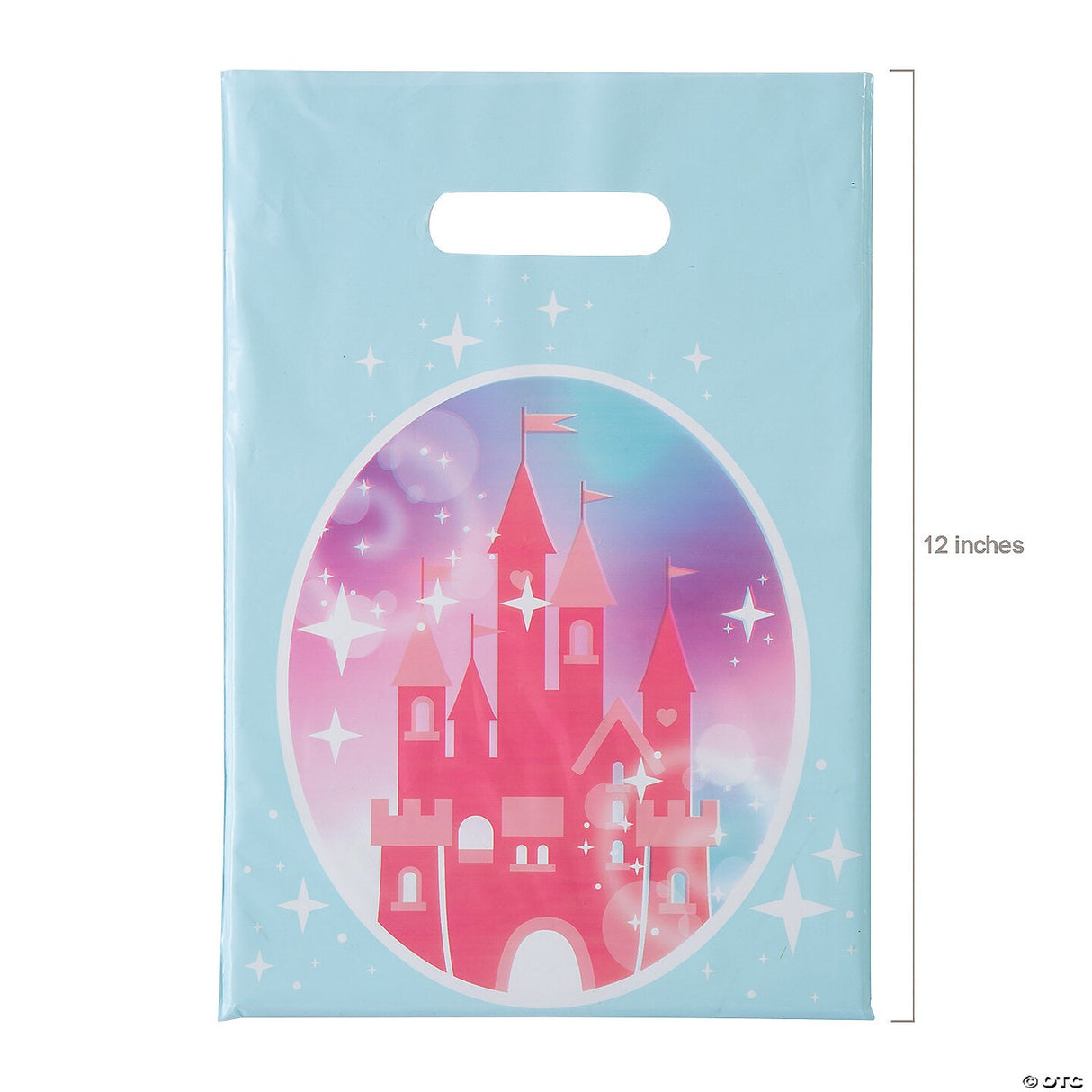 8 1/2" x 12" Pink Princess Party Castle Plastic Treat Bags - 12 Pc.