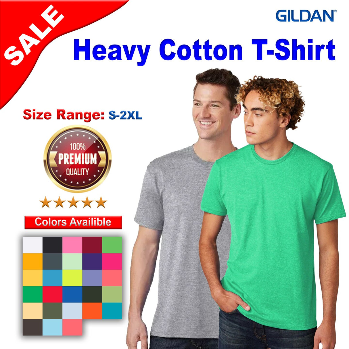Gildan® - Heavy Cotton Crewneck Short Sleeve T-Shirt