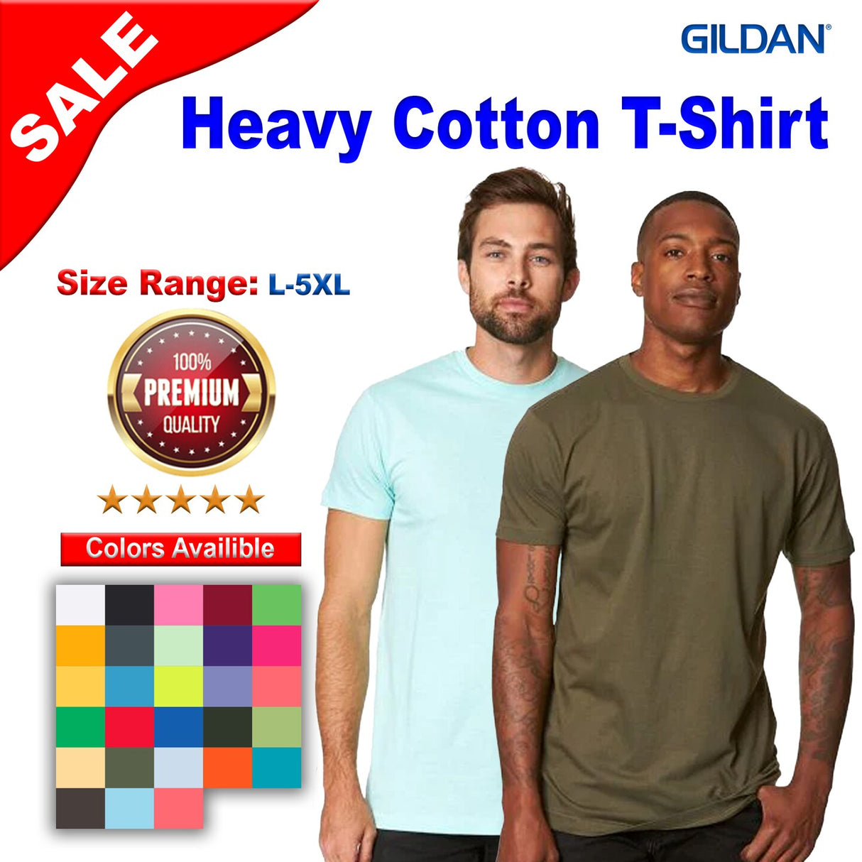 Gildan® Heavy Cotton Crewneck Short Sleeve T-Shirt