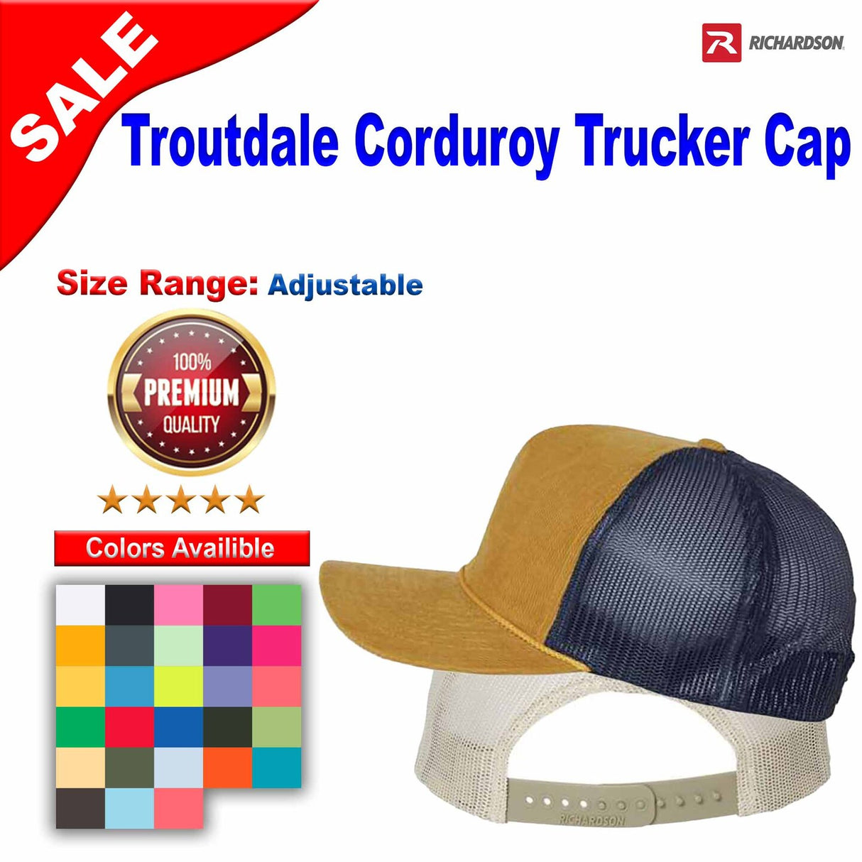 Richardson® Troutdale Corduroy Trucker Cap