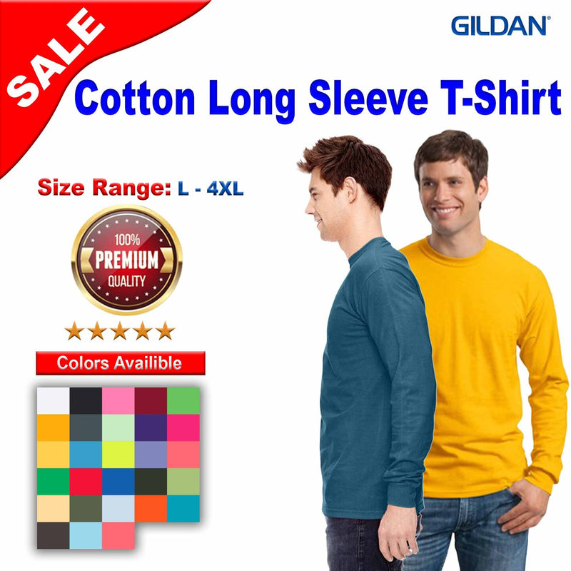 Gildan® Cotton Long Sleeve Crewneck T-Shirt