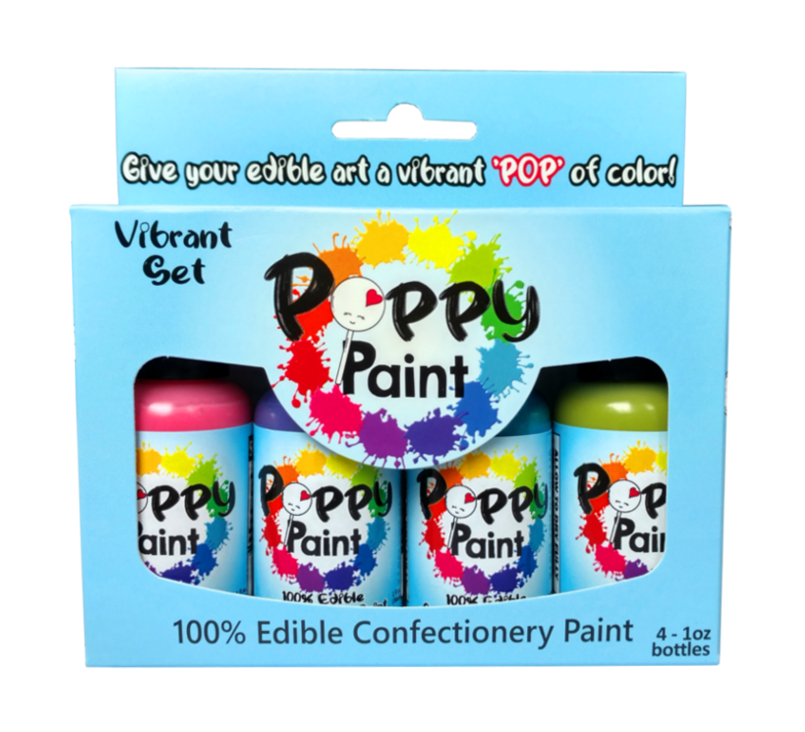 Poppy Paint Pastel Kit – 4 Pack, 30 ml Bottles Pink Purple Teal Avocado
