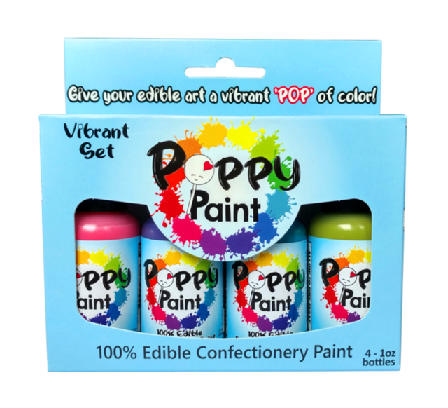 Poppy Paint Pastel Kit – 4 Pack, 30 ml Bottles Pink Purple Teal Avocado