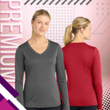 Sport-Tek® Women's Long Sleeve PosiCharge V-Neck Tee