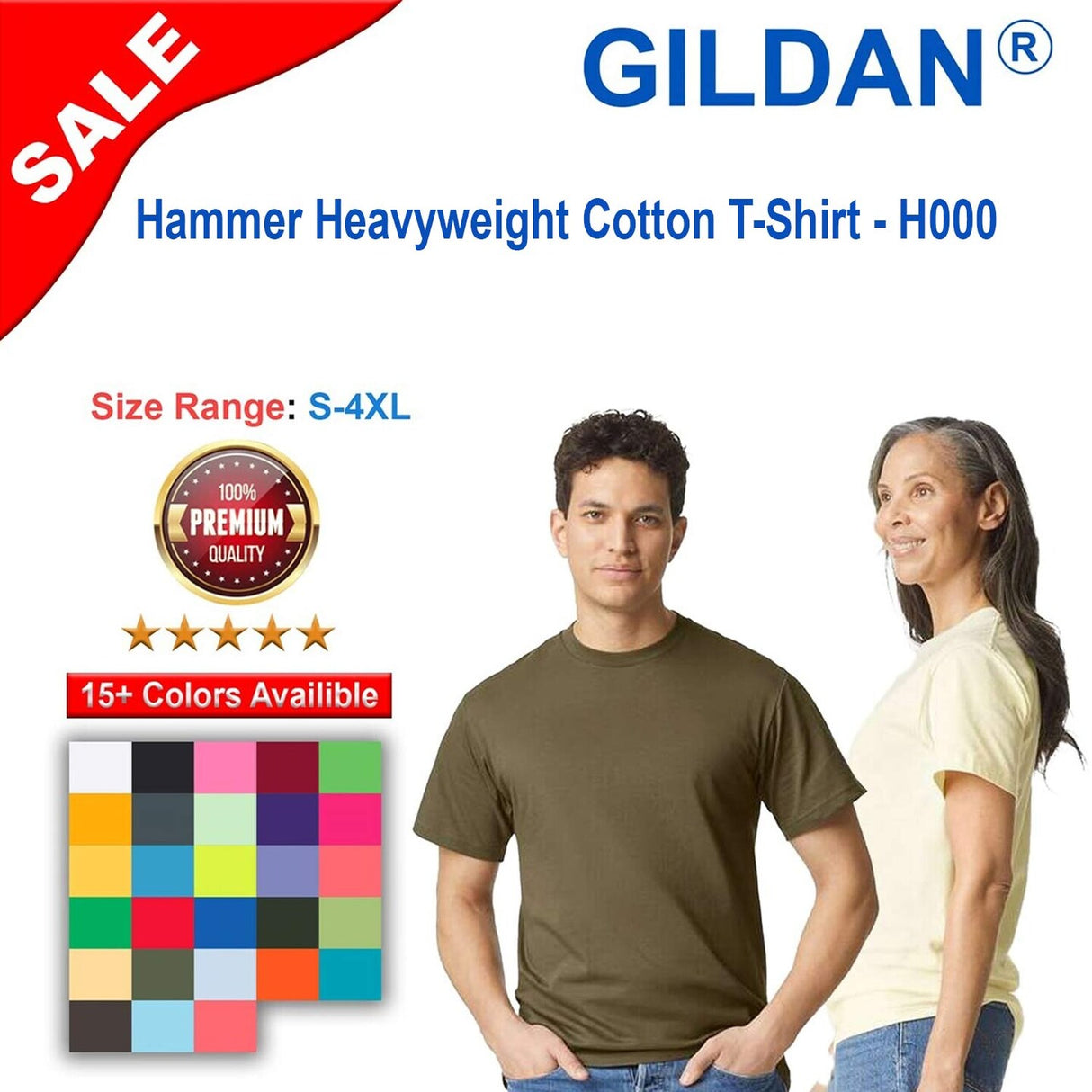 Gildan® Hammer Crewneck Short Sleeve Heavyweight Cotton T-Shirt