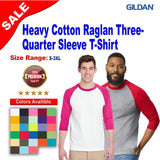 Gildan® Heavy Cotton Raglan Crewneck Three-Quarter Sleeve T-Shirt