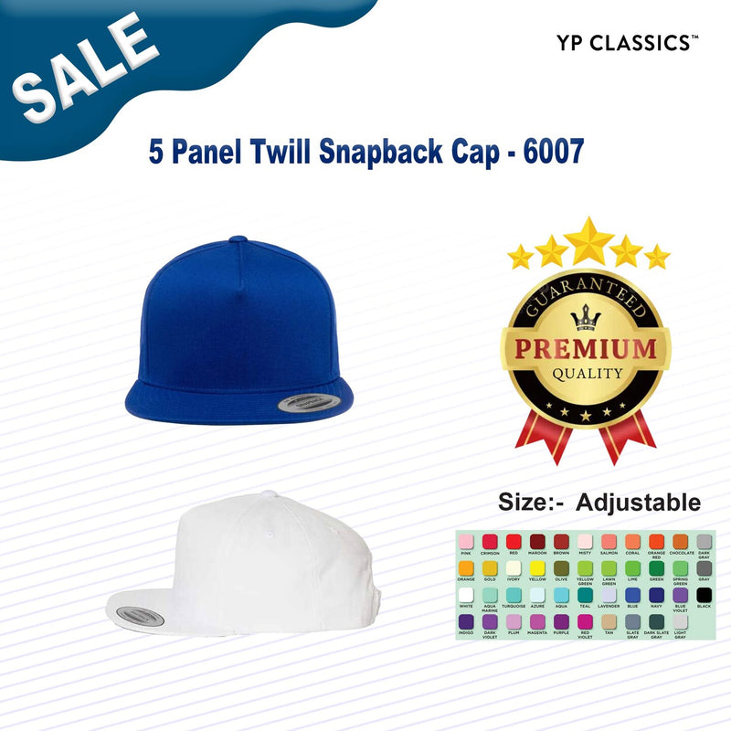 YP Classics® 5 Panel Twill Snapback Cap