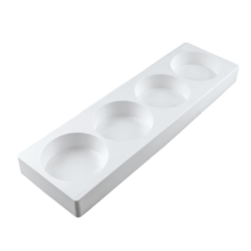 Silikomart Multiflex Silicone Cylinder Mold, 3.54" diam. x 1.18" high, 4 Cavities