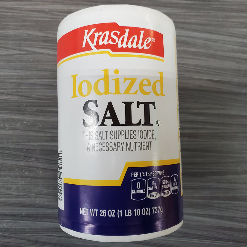 Krasdale Iodized Salt 26 Oz