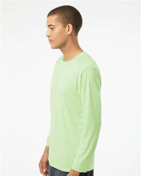 Front view of Paragon Long Sleeve Crewneck Performance Athletic Tee for outdoor and active wear