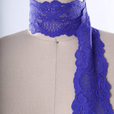 2 Yards Purple Wide Stretch Lace 2.5" Floral Elastic Trim for Lingerie, Overlays & Accents