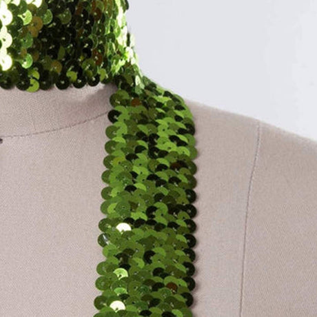 1 Yard Seaweed Green Stretch Sequins Trim Headband Stretch 1.5 Inch
