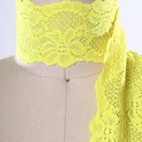 2 Yards Bright Yellow Wide Stretch Lace Trim 2.5" Floral Elastic for Lingerie, Sewing & Crafts