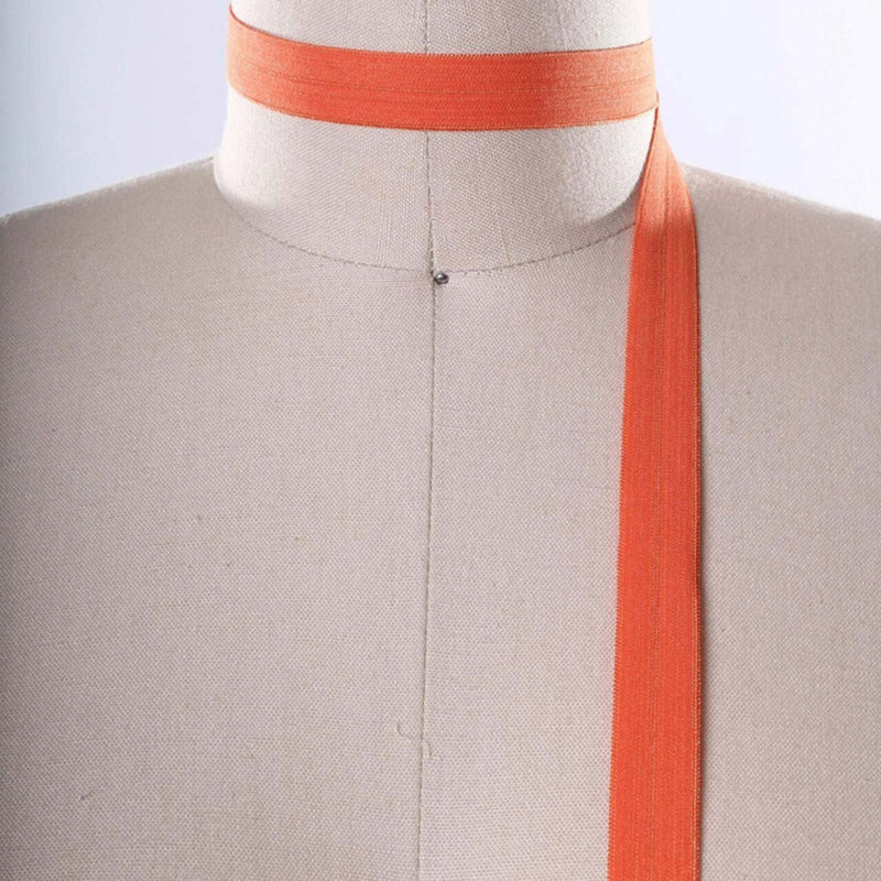 3 Yards Neon Orange Fold Over Elastic 5/8" Stretch Bias Trim for Hairbands & Masks