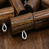 4 Brown Wooden Plastic Toggle Buttons with Metal Loop – 3/4" (19mm) Hook Style