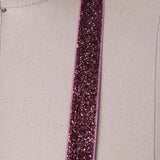 2 Yards Mauve Pink Glitter Elastic Trim 5/8" Stretchy Ribbon for Headbands & Crafts
