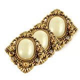 1.75" x 1.5" Small Gothic Antique Gold Ivory Cameo Pendant