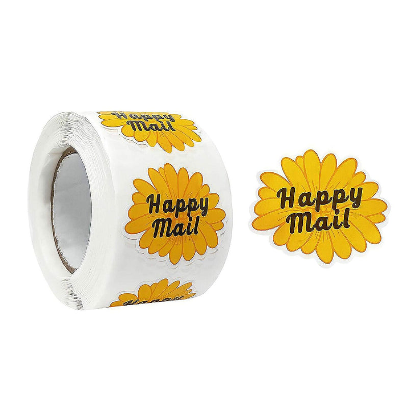 500 Pieces Wrapables Happy Mail Floral Thank You Stickers Roll 1.5 Inch