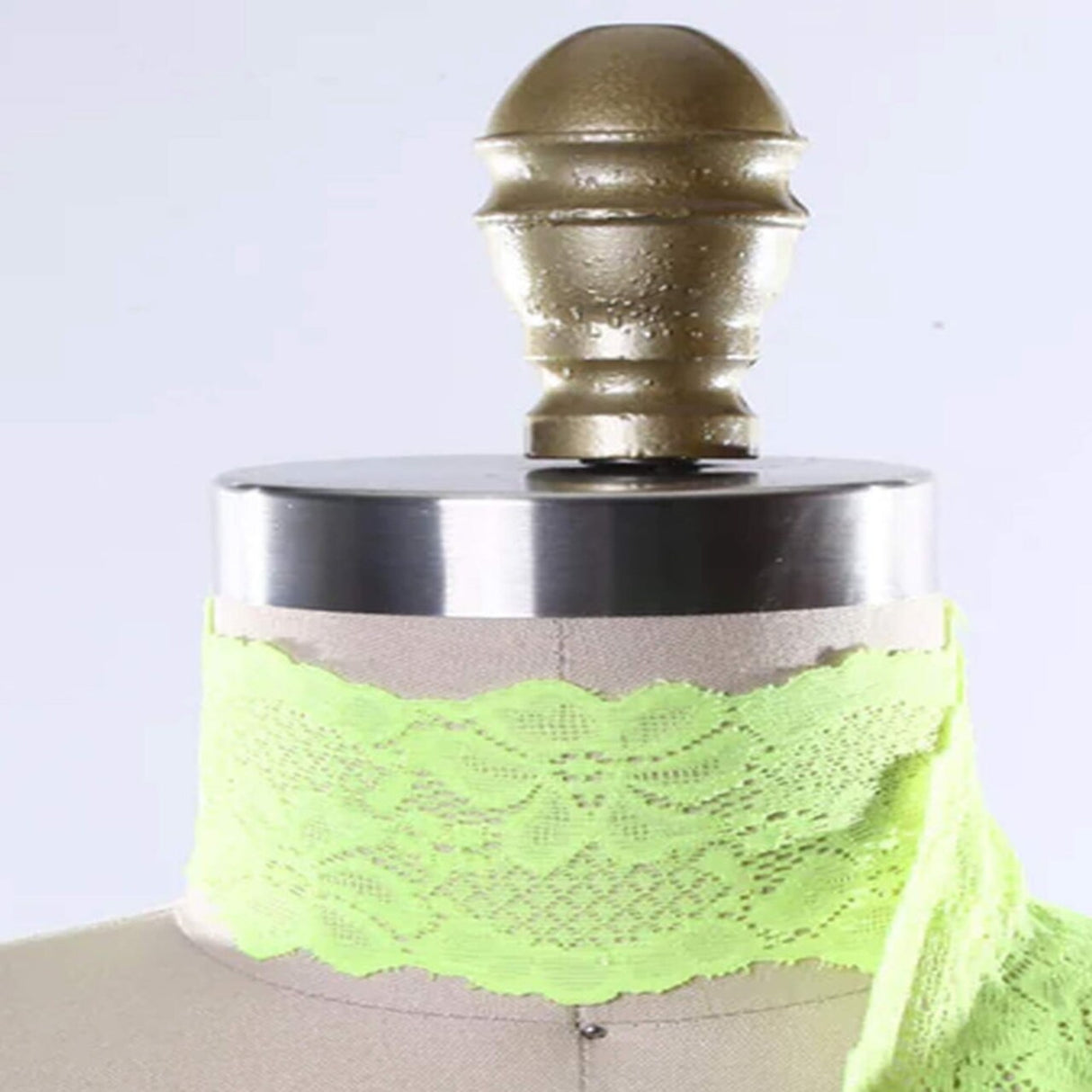 2 Yards Neon Green Stretch Lace 2.5" Wide Hand-Dyed Floral Elastic Trim for Lingerie & Crafts