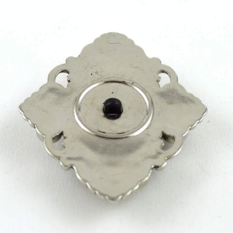 1.75" x 1.5" Silver Black Velvet Gothic Cameo Pendant Small