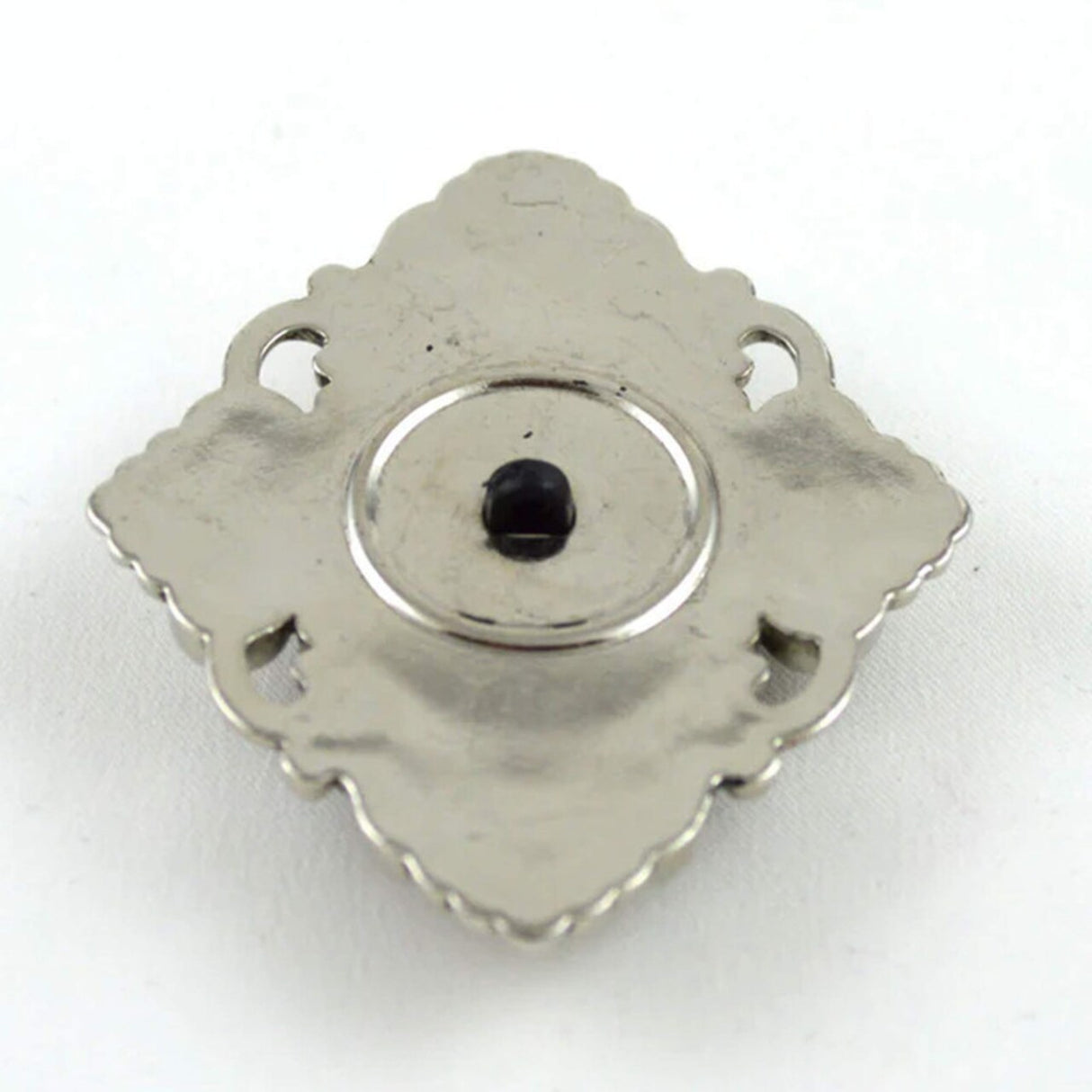 1.75" x 1.5" Silver Black Velvet Gothic Cameo Pendant Small