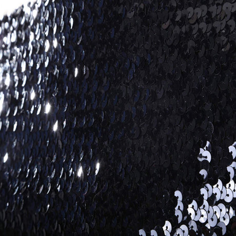 1 Yard 6" Wide Black Stretch Flat Sequin Banded Trim for Bandeaus Making and Costume Making