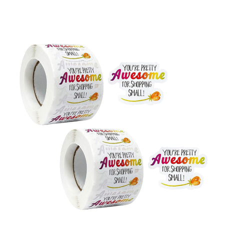 500 Pieces Wrapables Youre Awesome Thank You Stickers Roll 1.5 Inch