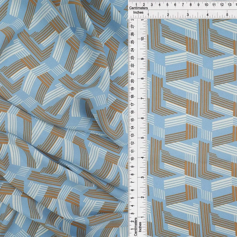 1 Yard Wool Dobby Geo Print Fabric, 57/58'' Wide 100% Polyester