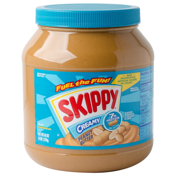 Skippy Creamy Peanut Butter 4 lb. Jar - 6/Case