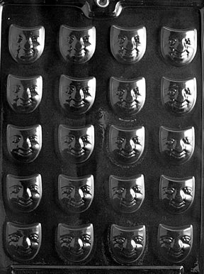 Purim Piece Small Happy Face Chocolate Mold - LPR035