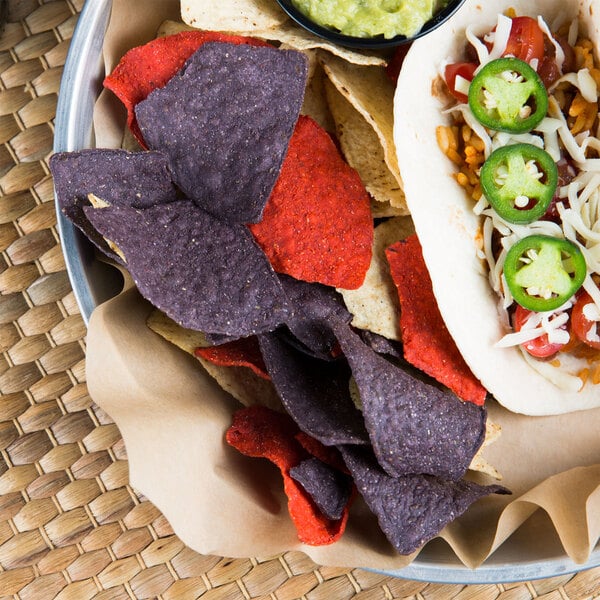 Mission 2 lb. Tri-Color Triangle Corn Tortilla Chips - 6/Case
