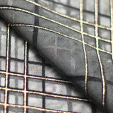 Plaid Foil Mesh Polyester Spandex Fabric - Fuchsia/Black, Silver/Black, Gold/Black, Plaid Hologram, 58/60" Width (1 Yard)