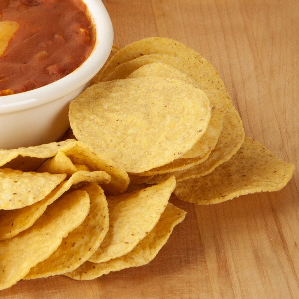 Mission 3 oz. Portion Pack Yellow Round Nacho Chips - 48/Case