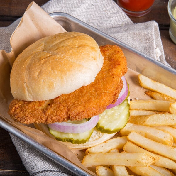 Tyson Red Label 3.5 oz. Fully Cooked Golden Crispy Chicken Breast Filets 5 lb. - 2/Case