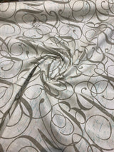 Home Essentials Calligraphy Spring Blue Cotton Fabric - Letters Pattern, 45" Width (1 Yard)