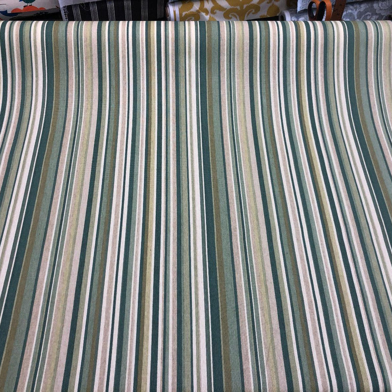 Home Essentials Decor Fabric - 100 Percent Cotton, Patina Green Stripes, 45" Width (1 Yard)