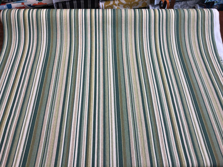Home Essentials Decor Fabric - 100 Percent Cotton, Patina Green Stripes, 45" Width (1 Yard)