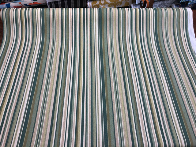 Home Essentials Decor Fabric - 100 Percent Cotton, Patina Green Stripes, 45" Width (1 Yard)