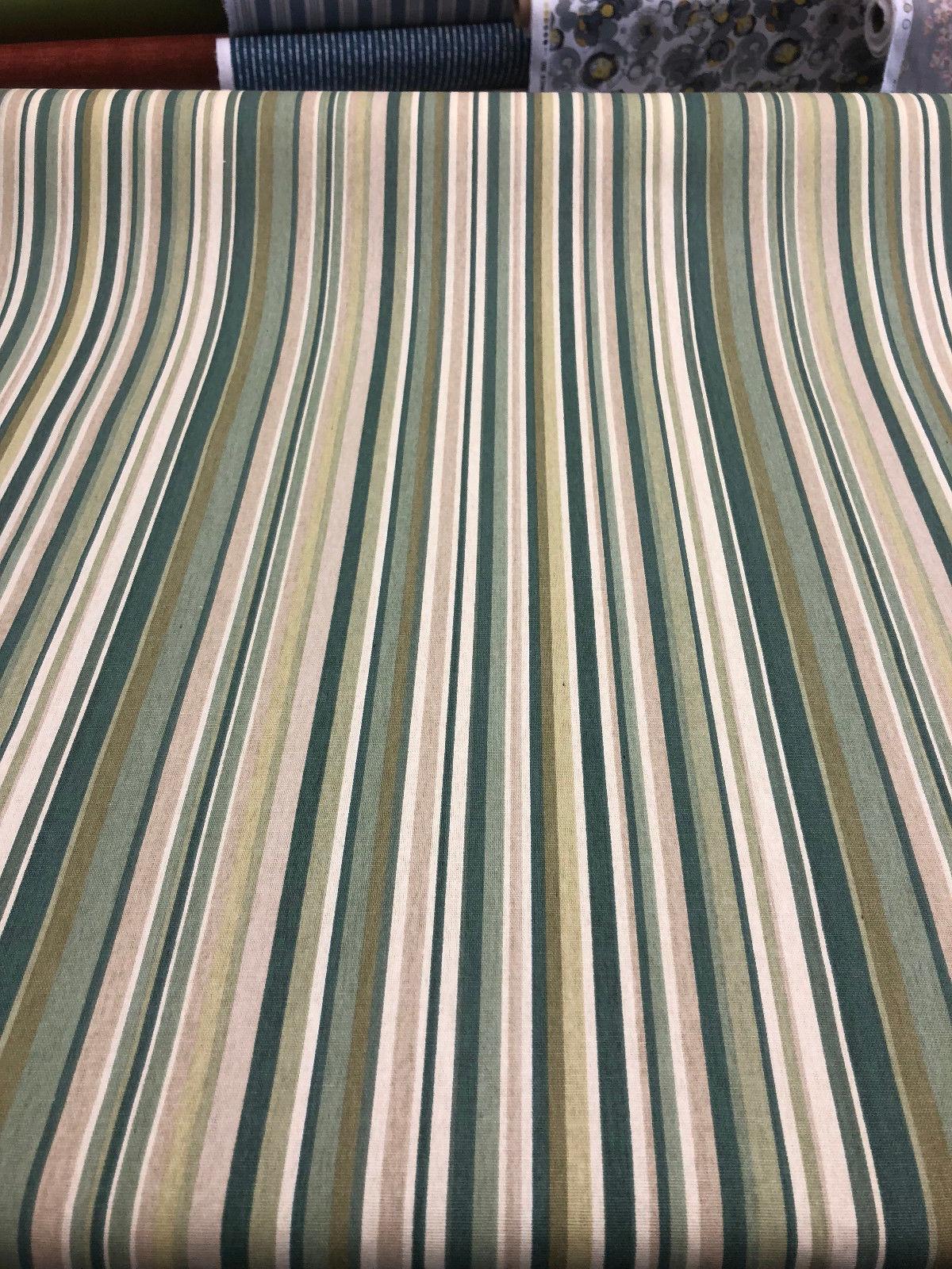 Home Essentials Decor Fabric - 100 Percent Cotton, Patina Green Stripes, 45" Width (1 Yard)