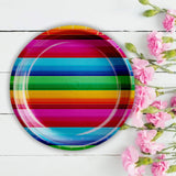 8 Count Bright Fiesta Party Paper Plates for Birthday or Colorful Dinner Events 9"