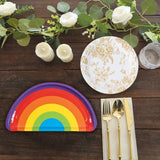 8 Count Rainbow Party Rainbow Shaped Paper Dessert Plates Colorful Birthday