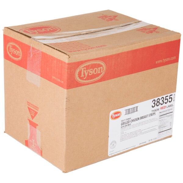 Tyson Red Label 5 lb. Bag of Fully Cooked Grilled Chicken Breast Strips - 2/Case